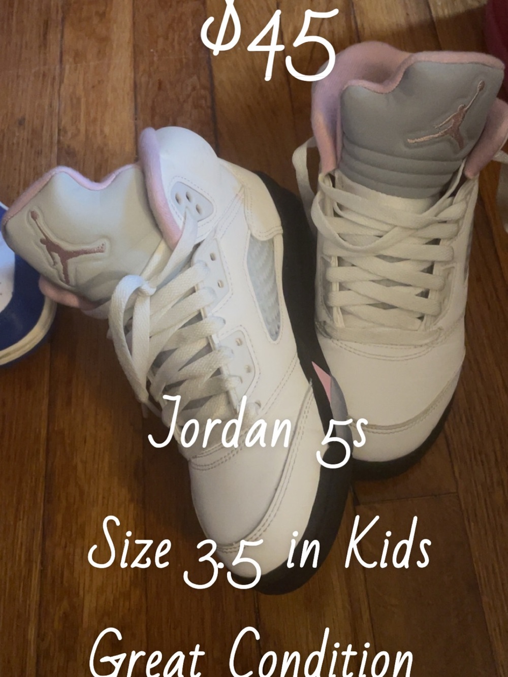 Jordan White & Light Pink High‑Top Sneakers